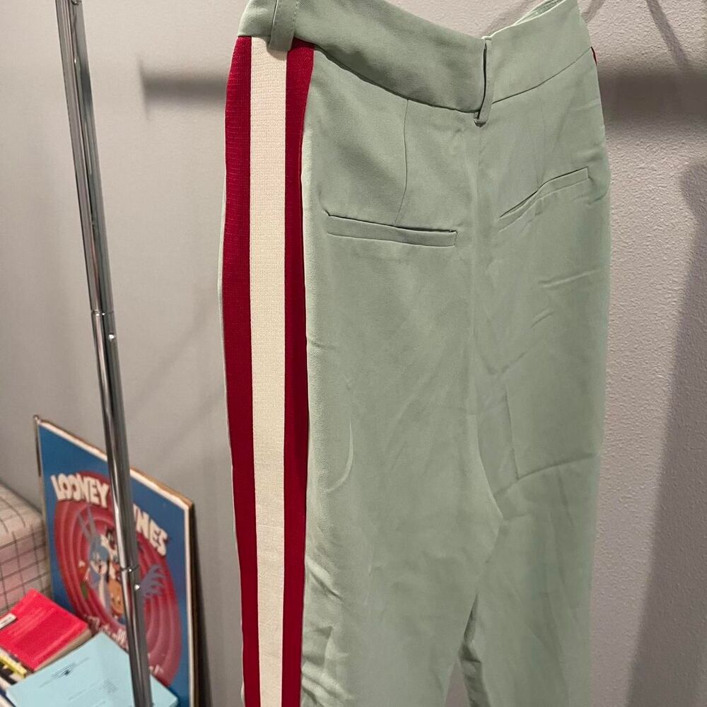 C/meo collective Green and red striped high-waisted flare pants - Picture 8 of 8